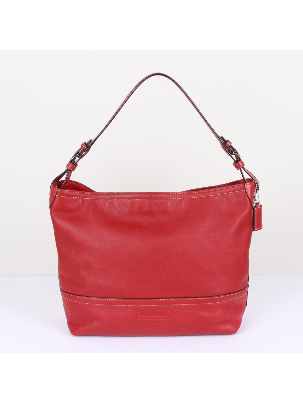 Vintage Coach F11991 Red Leather Hobo Slouch Shoulder Bag